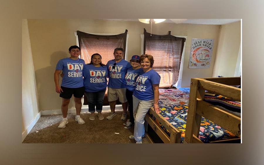 A team from First Financial Bank assembles beds for underprivileged children as part of the “Sleep in Heavenly Peace” initiative during their Day of Service.