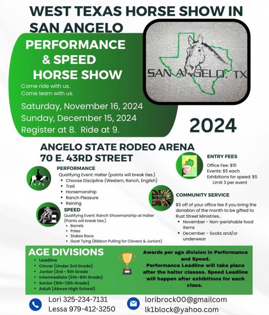 West Texas Horse Show in San Angelo to Benefit 4-H Club