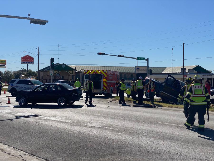 Crash Leaves Truck in Median, Two Taken to Hospital