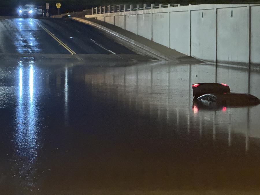 Pulliam Street low-water crossing between Bell Street and Main Street