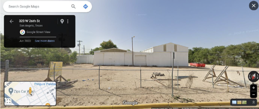 A current view of the vacant building at 323 W. 26th St., which is slated for a $75,000 TIRZ-funded transformation into a mixed-use retail and event space. Planned renovations include roof and facade repairs. (Google Street View, June 2022)