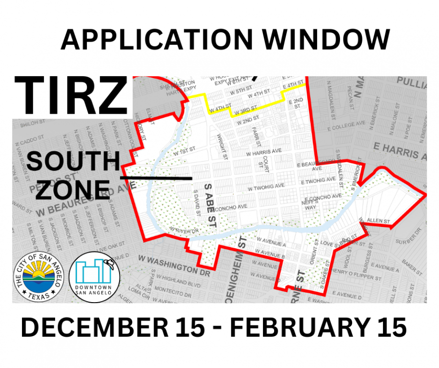 The application window for the Tax Increment Reinvestment Zone (TIRZ) in San Angelo’s Southern Zone is now open and will remain so until February 15, 2025.