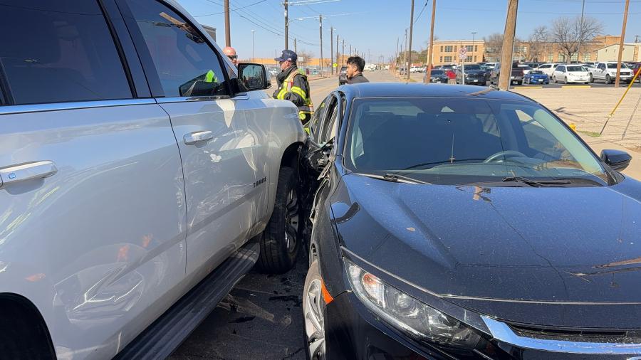 Driver Taken to Hospital After Two-Vehicle Crash at North Oaks and East College on Jan. 30, 2025