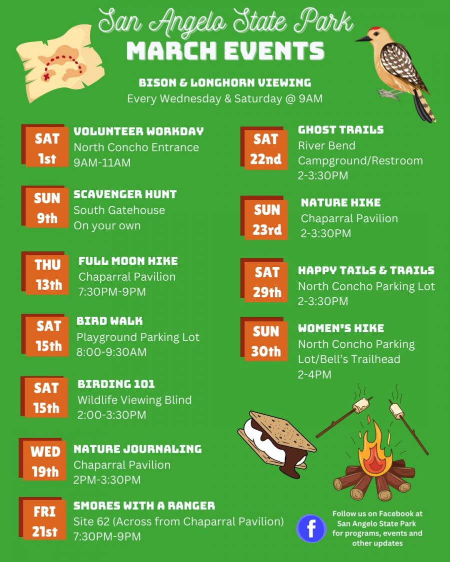 San Angelo State Park March Events