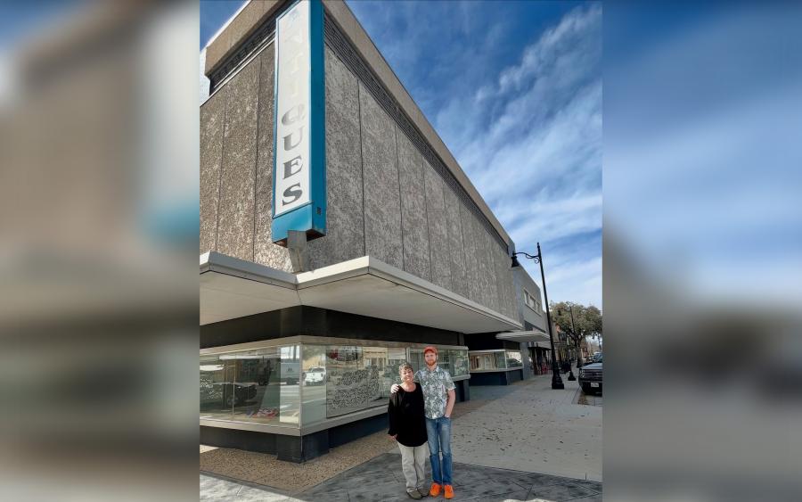 Madstyle Vintage owner with Marty, the former proprietor of the antique shop previously located in the building at 129 S. Chadbourne St.