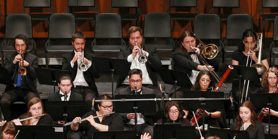 Benjamin Martin (Top Row, Center) performing with the ASU Symphony Orchestra