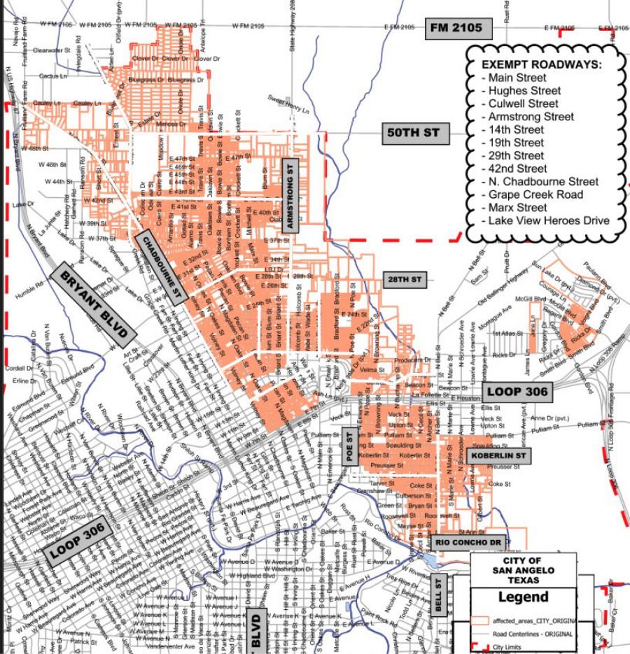 A map of the restricted areas (in orange)