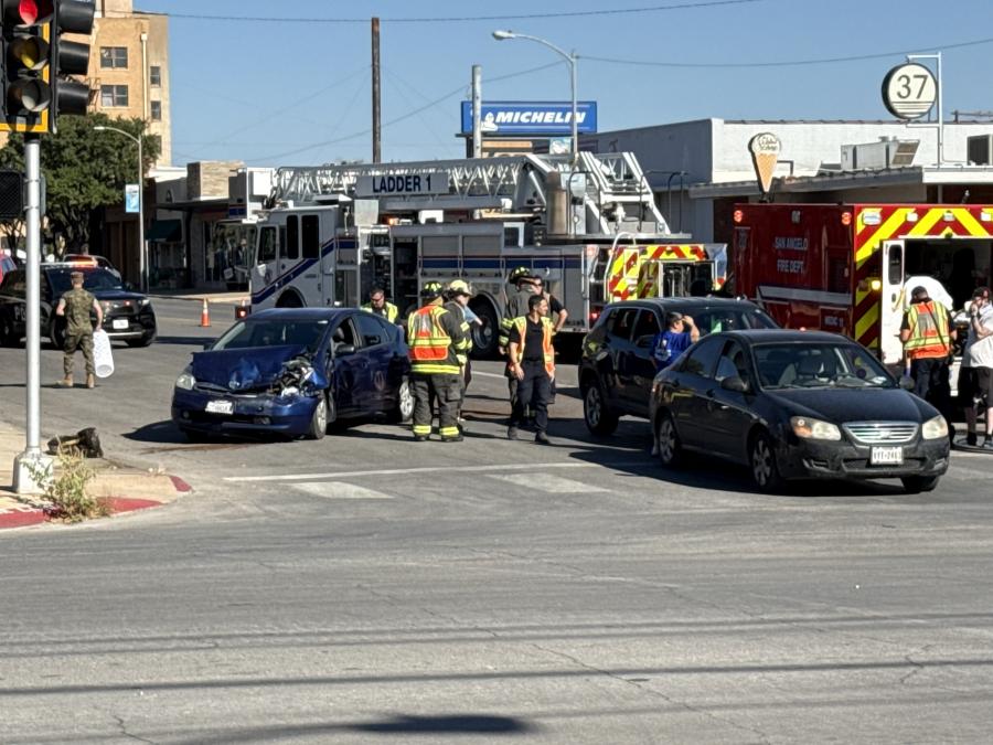 Crash at W Concho Ave and S Irving St on Oct. 20, 2025.