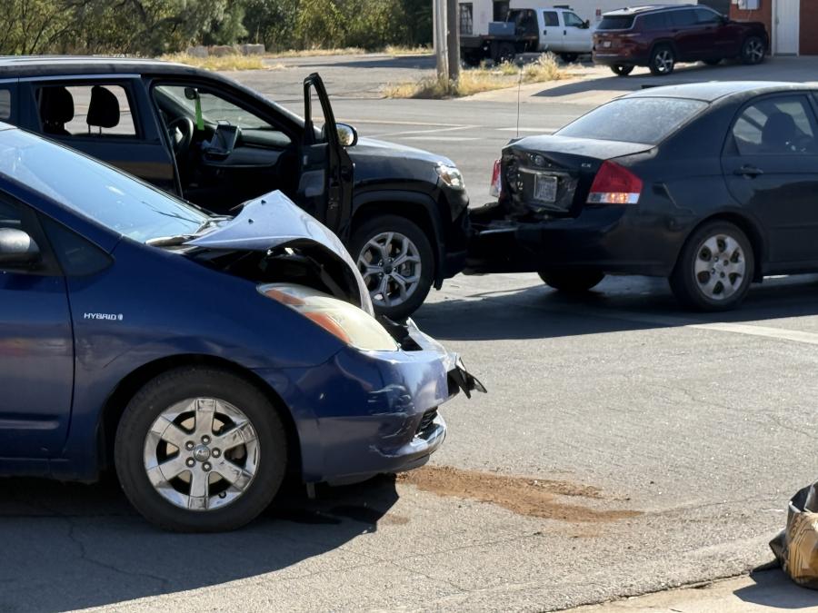 Crash at W Concho Ave and S Irving St on Oct. 20, 2025.