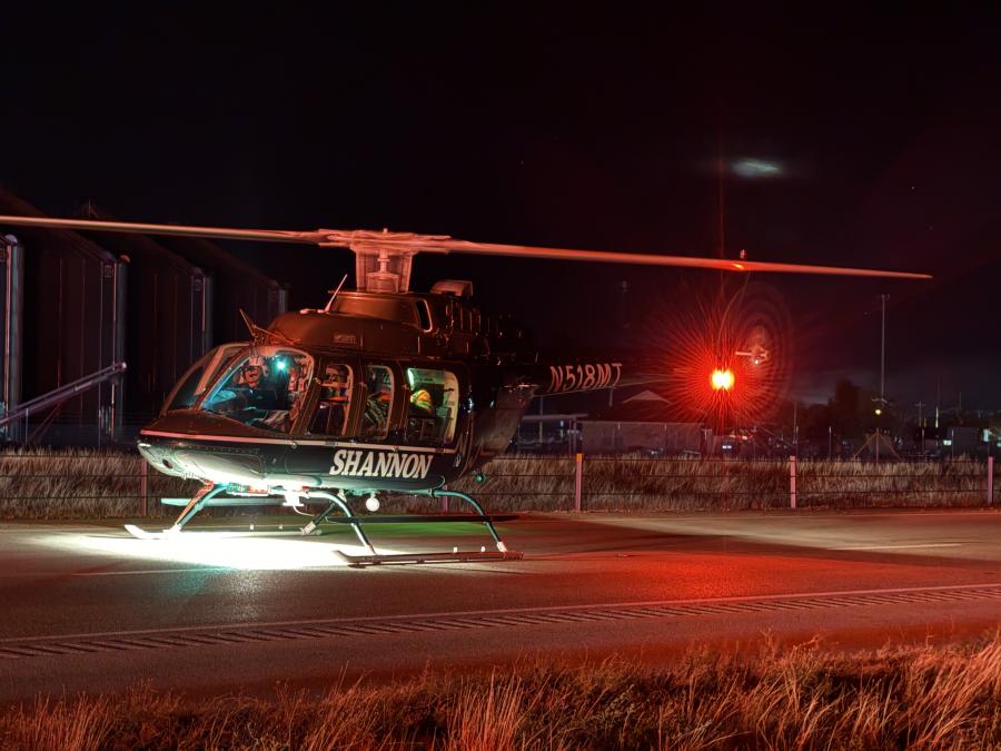 AirMed1 lands at crash in Wall on Dec. 10, 2025.
