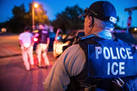 U.S. Immigration and Customs Enforcement officers carry out a raid in Sherman on June 20, 2019. Credit: Courtesy Charles Reed/U.S. Immigration and Customs Enforcement