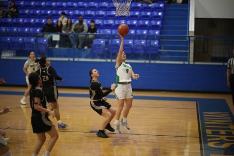 Wall's Kennedi Graves goes up for a shot against Brady in the opening round of the playoffs Monday, Feb. 16, 2026.