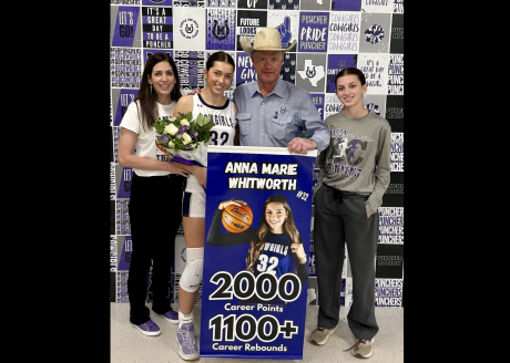 Mason’s Anna Marie Whitworth hit an impressive milestone recently with her 2,000th career point for the Cowgirls basketball team.