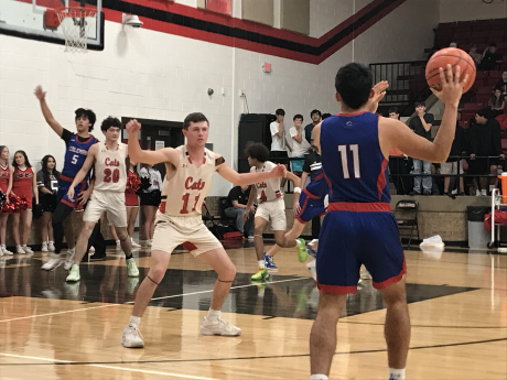 Coleman's Brayden Torres looks for an opening against Ballinger's defense on Tuesday, Feb. 10, 2026.