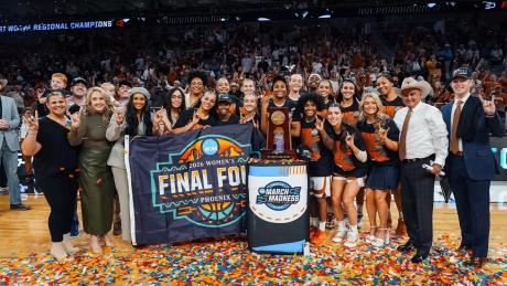 The University of Texas women's basketball team is in the Final Four for the fifth time in program history after a resounding win over Michigan on Monday.