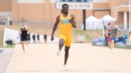 Angelo State's William Opare competes during the David Noble Relays.