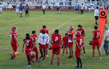 James McIntyre, shown coaching Rockpsrings in 2025, has been named the new head football coach at Richland Springs.