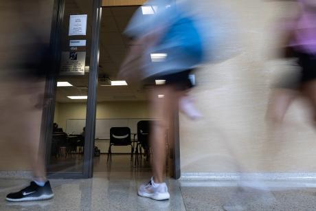 Students enter the College of Arts and Sciences building at Texas A&M University in College Station on Sept. 18, 2025.