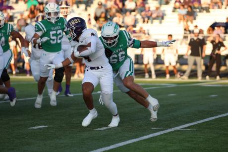 Wall's Gage Jacoby chases down Ozona's Kaleb Ramon during a game Friday, Sept. 18, 2026.