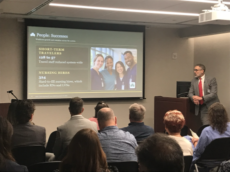 Shannon Medical Center CEO Shane Plymell speaks during Shannon's annual COPA meeting on Wednesday, Sept. 30, 2026.