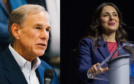 Gina Hinojosa and Greg Abbott