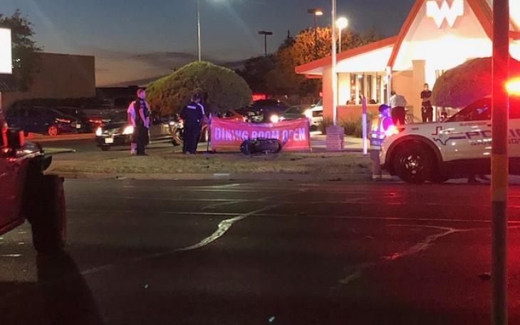 Motorcycle Crash at Whataburger (LIVE! Photo/Sonia Ramirez)