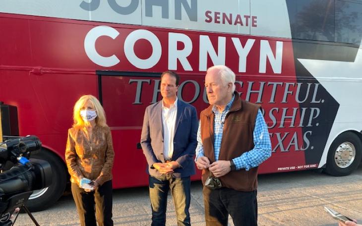 Senator Cornyn, Col. Pfluger, Mayor Gunter.  (LIVE! photo/Yantis Green)