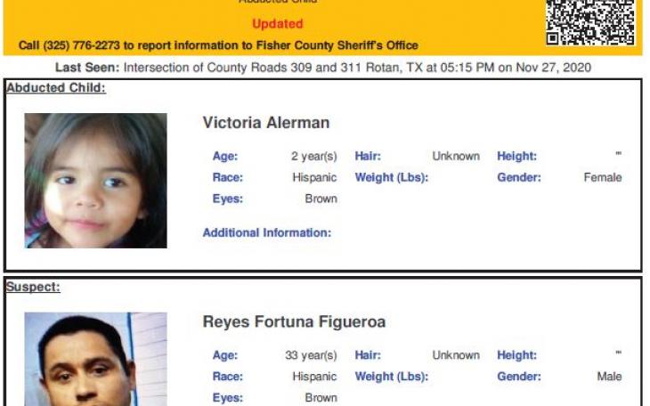 Amber Alert for Toddler (Contributed Texas DPS)