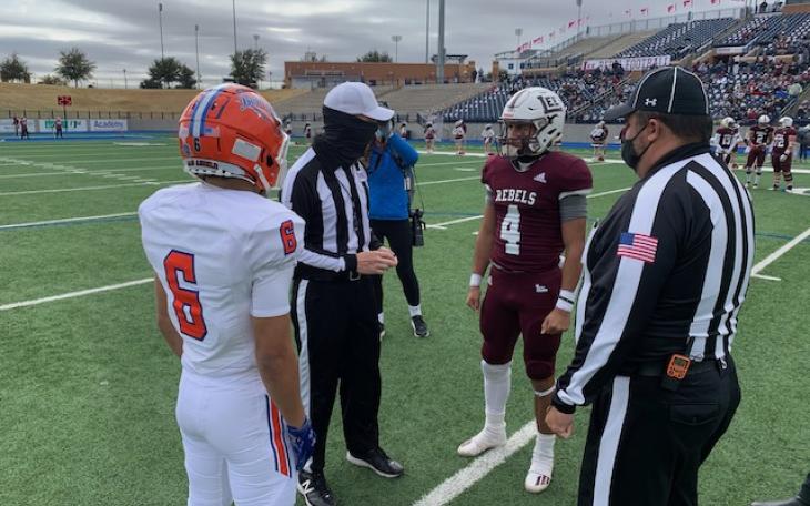 San Angelo Central Bobcats vs Midland Lee Rebels coin toss on Nov. 27, 2020
