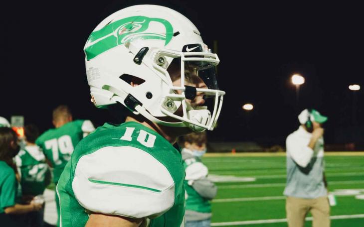 #10 Gabe Haskins on the 2020 Wall Hawks team.