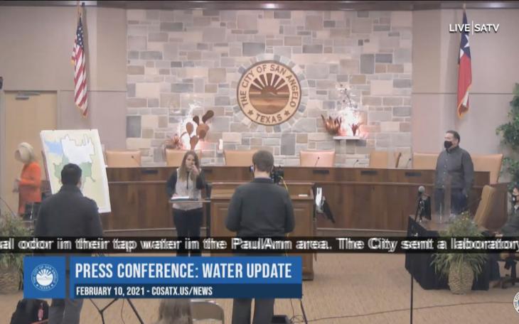 City of San Angelo water crisis press conference on Feb. 10, 2021