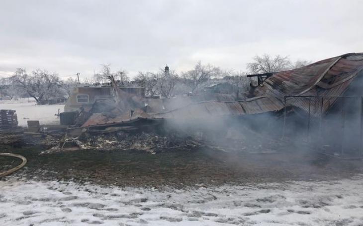 All that is left of Cathy Delaughter's home in Sherwood after a fire on Feb. 19, 2021