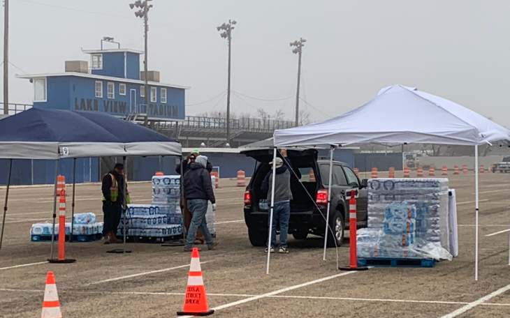 North Side Residents Flock to Lake View Stadium for Free Water