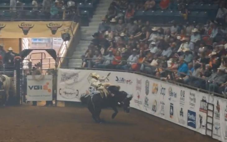 Cole Franks during the 1st round of the San Angelo rodeo in 2021.