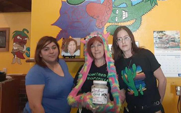 Here are 3 of the Gil's servers who are participating...this is in front of the entryway at the restaurant.