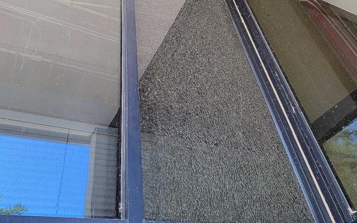 Shattered windows found on the campus of San Angelo Central High School over the weekend of May 1, 2021