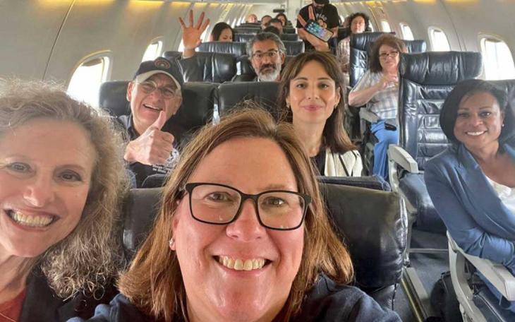 A photo posted on Twitter of Texas Democrats fleeing Austin in a chartered private jet on Monday, July 12, 2021