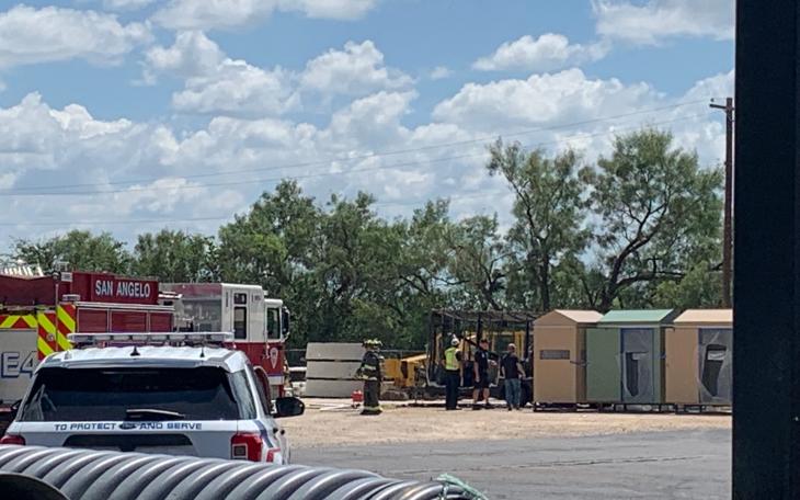 Trailer Fire on S. Jackson St. (LIVE! Photo/Matt Trammell)