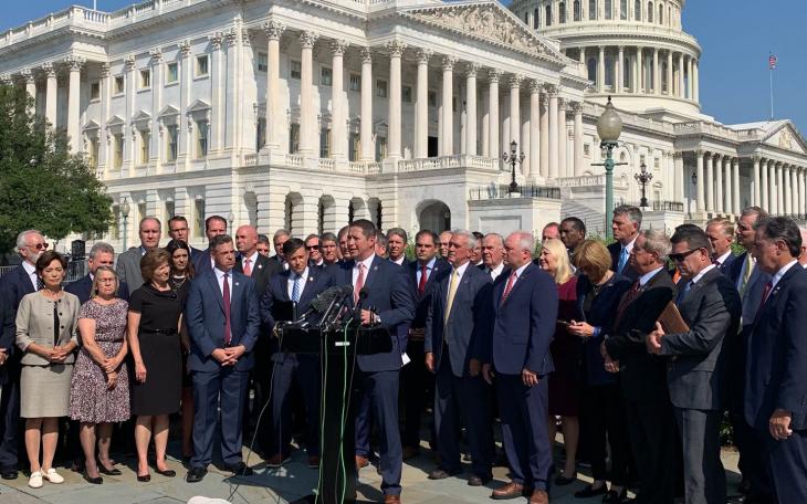 House Republican Afghanistan veterans for a press conference highlighting the failed withdrawal from Afghanistan on August 24, 2021