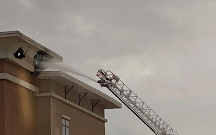 Lightning struck a San Angelo hotel early Sunday morning, August 15, 2021.