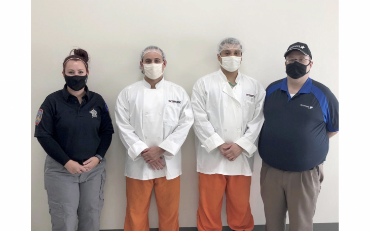 Aramark Staff with TGC Inmates Deller, Mendoza, and Officer Guiliano