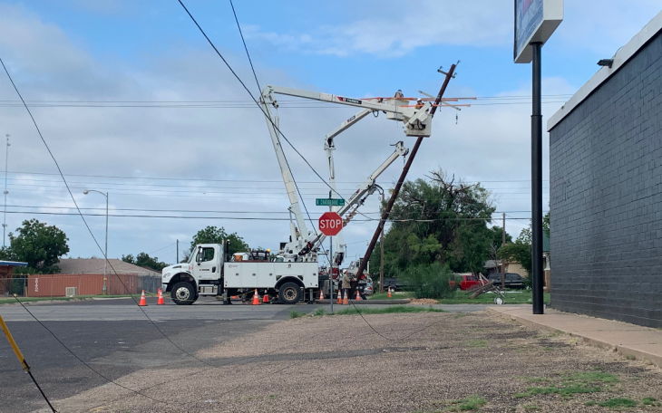 Morning After Telephone Pole Crash on N. Chadbourne