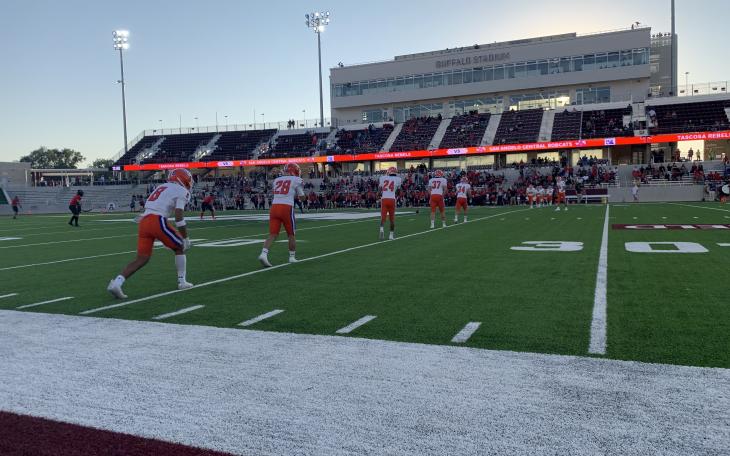 San Angelo Central Bobcats line up to kick off the ball to Amarillo Tascosa on Sept. 17, 2021