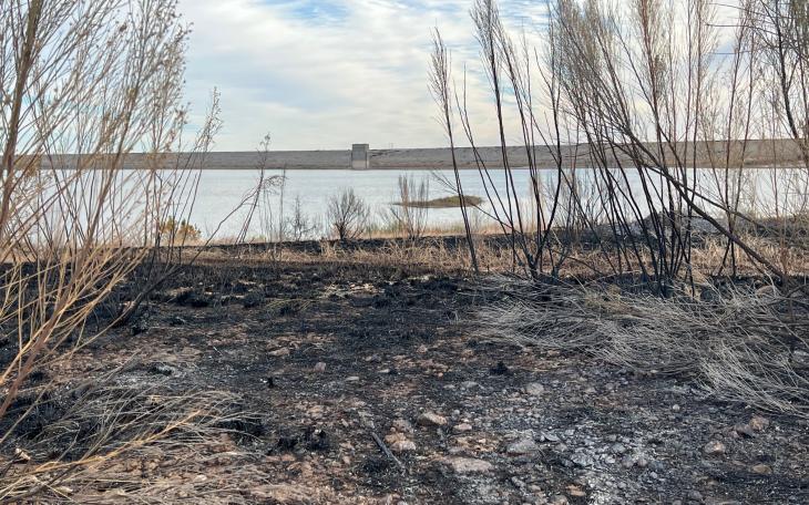 Controlled Burn O.C. Fisher Reservoir (LIVE! Photo/Yantis Green)
