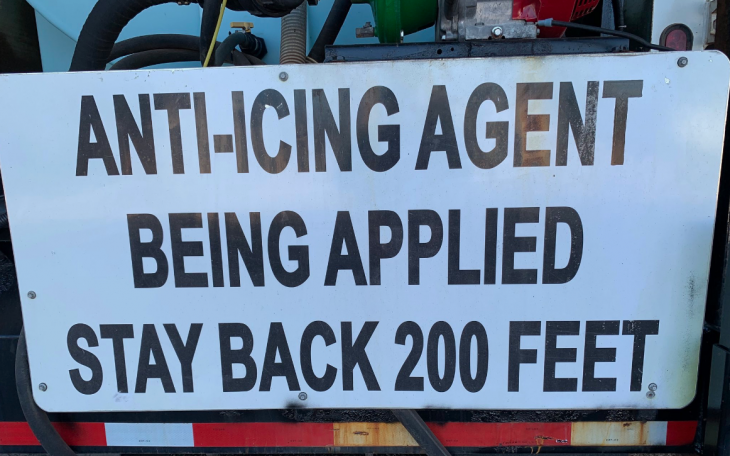 Anti-Icing Agent Being Applied by TxDot