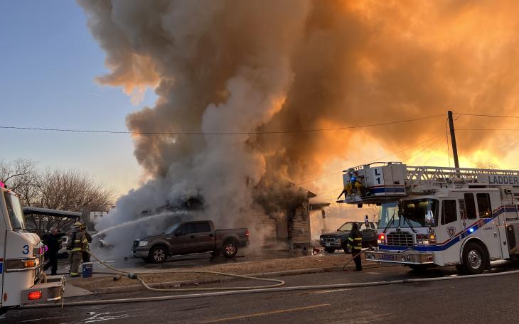 SAFD to extinguish flames at a home located in the block of San Antonio street and North Washington in San Angelo.