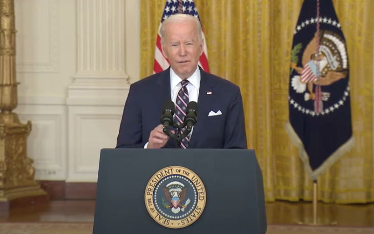 Biden on Feb. 22, 2022