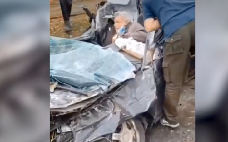 Civilian Attacked by Russian Tank