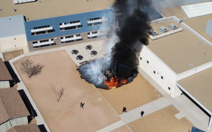 Fire at Bunche Elementary School Playground