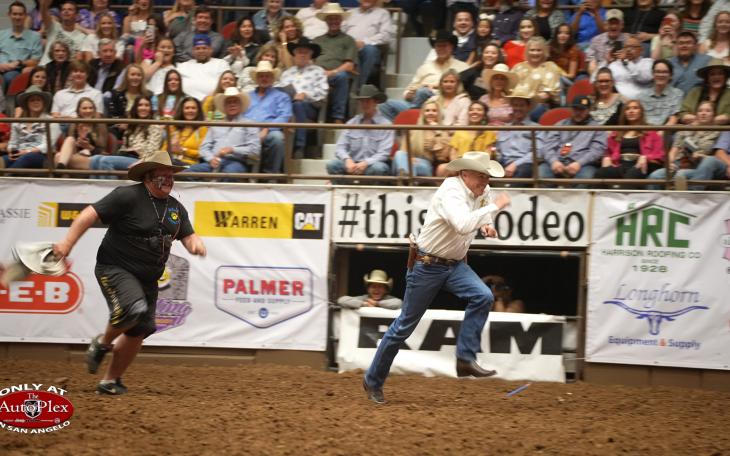 One culprit that wasn't able to outrun Tom Green County Sheriff Nick Hanna was the rodeo clown Justin "The Rump" Rumford.